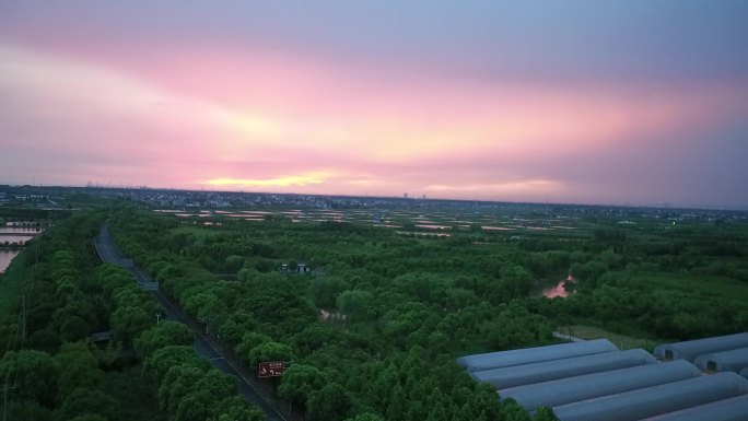 视频原素材-航拍上海崇明区自然景观