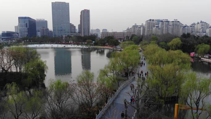 4K原素材-航拍上海大宁灵石绿地公园