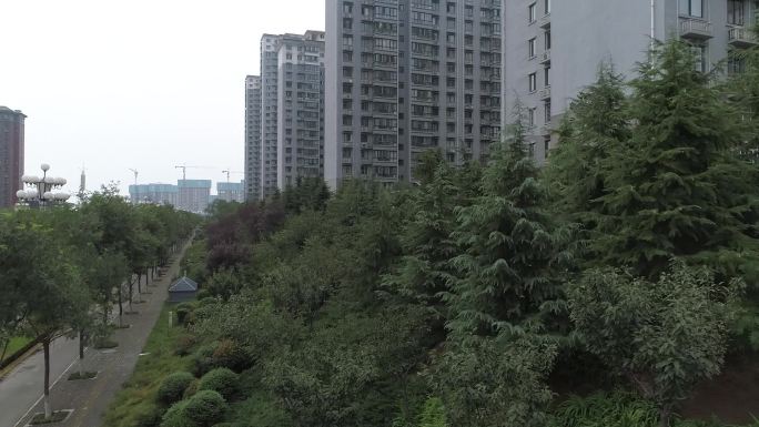 航拍城市住宅居民楼小区