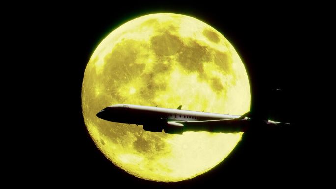 飞机飞过月球2