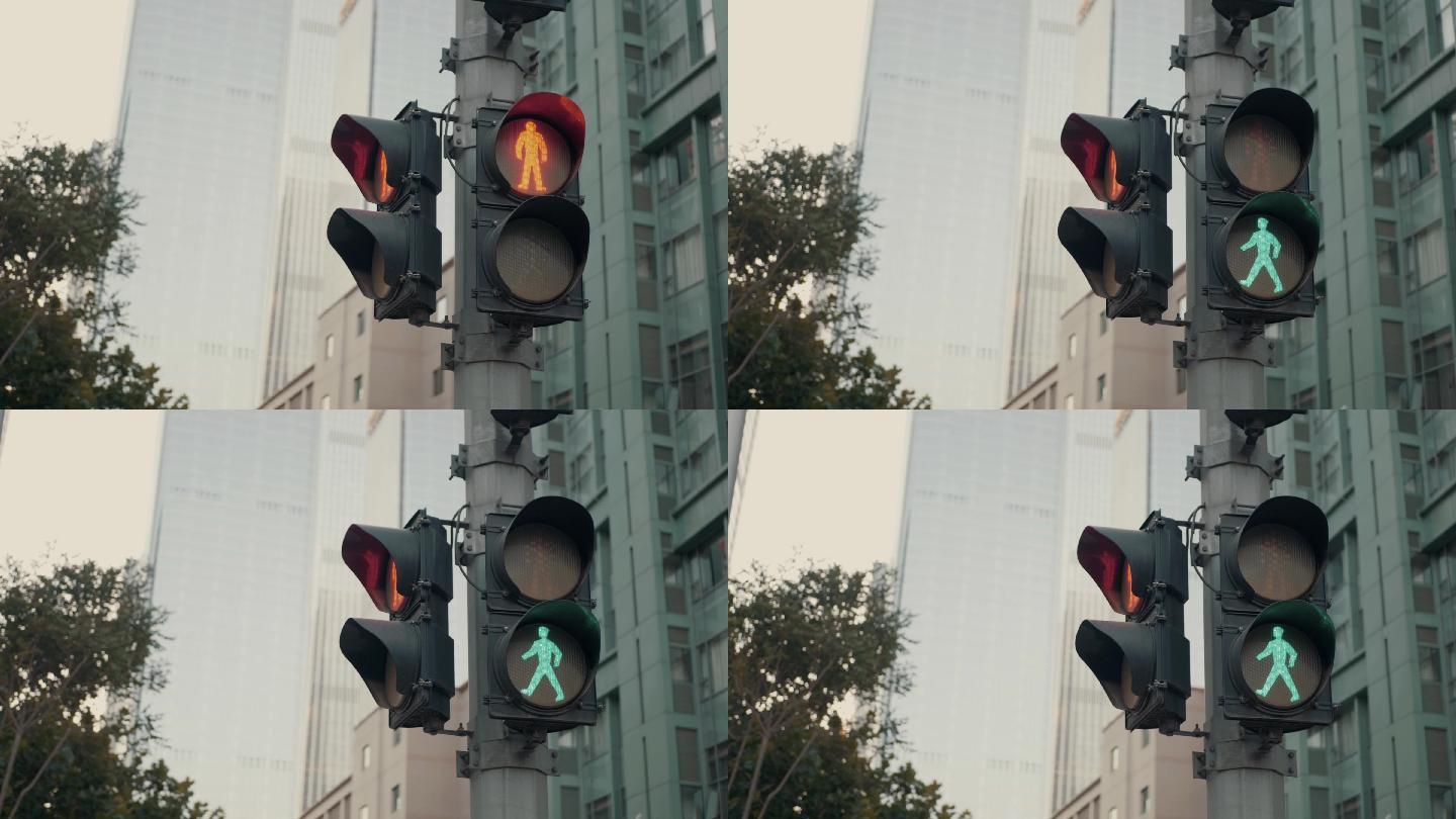 4k高清实拍素材红绿灯街头马路