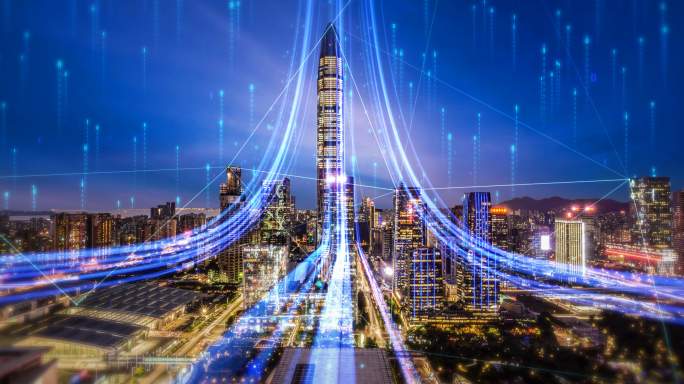 原创2k科技城市光线粒子之深圳