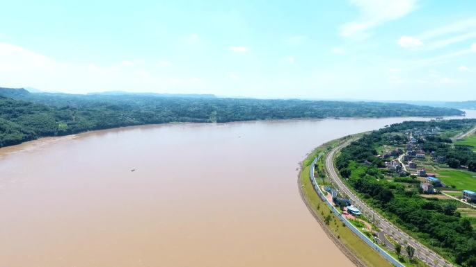 雨后长江、长江渔人、远景长江