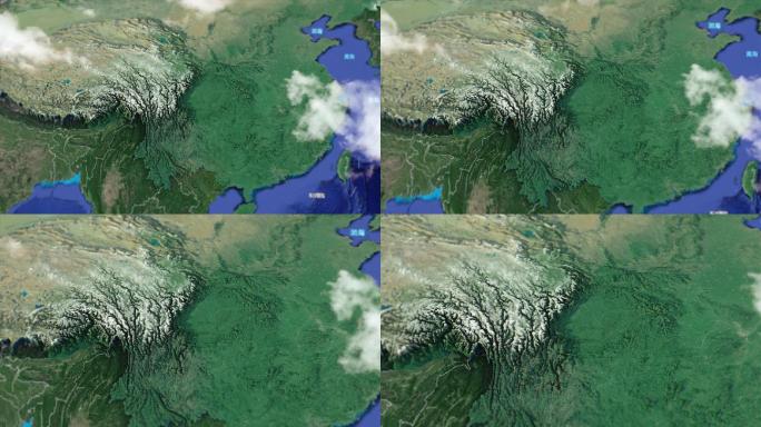 地理地形板块从中国到四川盆地