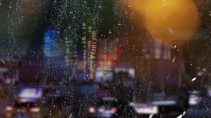 【大屏】下雨街道