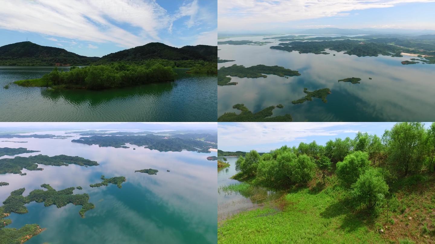 北京密云水库航拍青山绿水