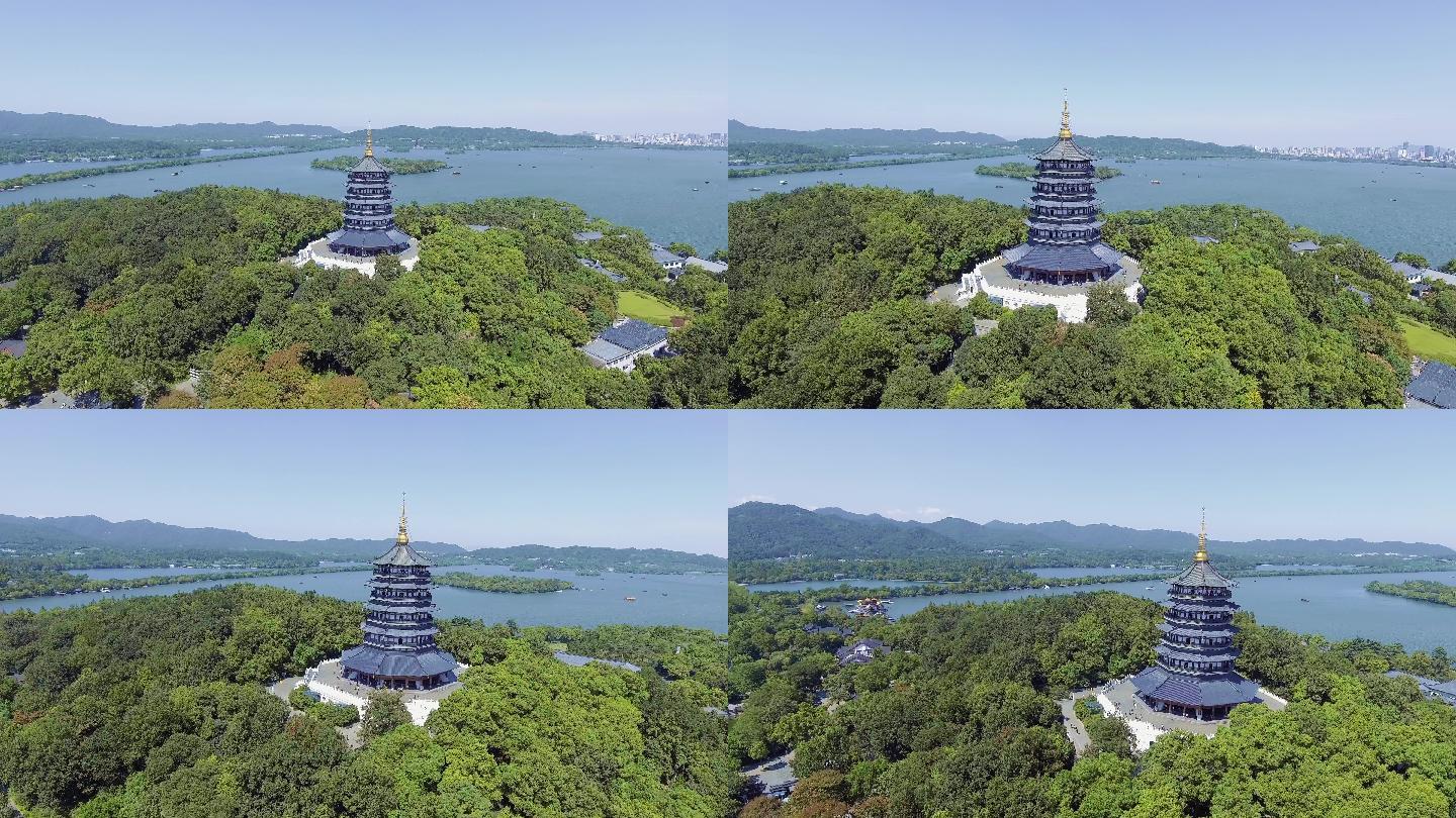 4K杭州西湖-雷峰塔-航拍西湖