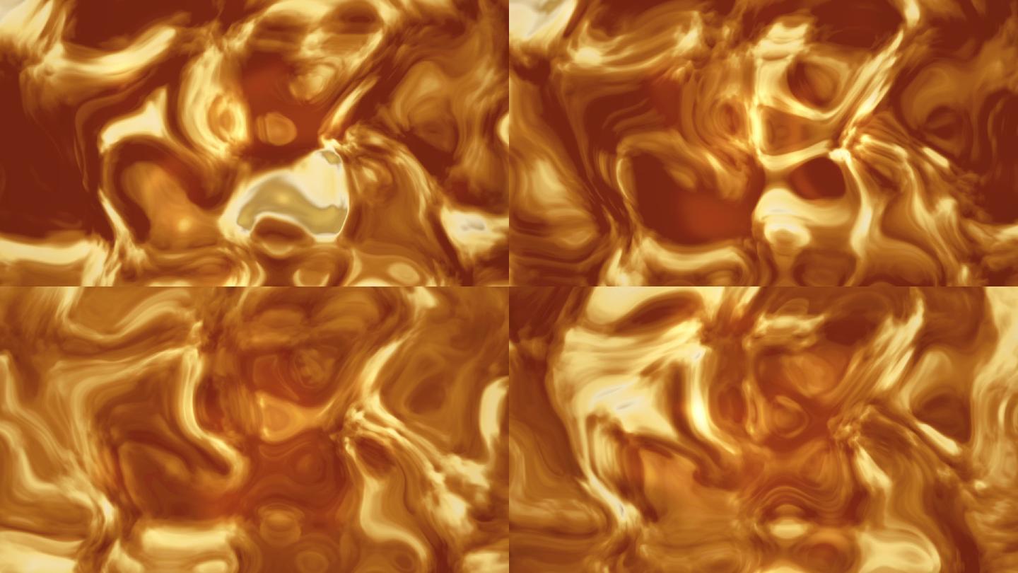 金色液体流动循环背景视频