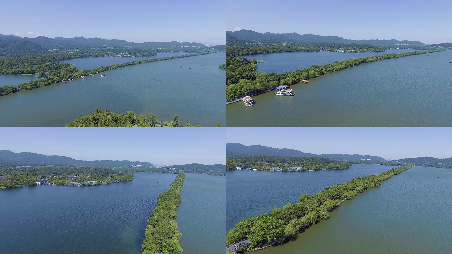 4K杭州西湖-绿水青山-航拍西湖美景