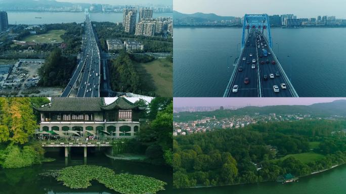 杭州钱塘江复兴大桥航拍