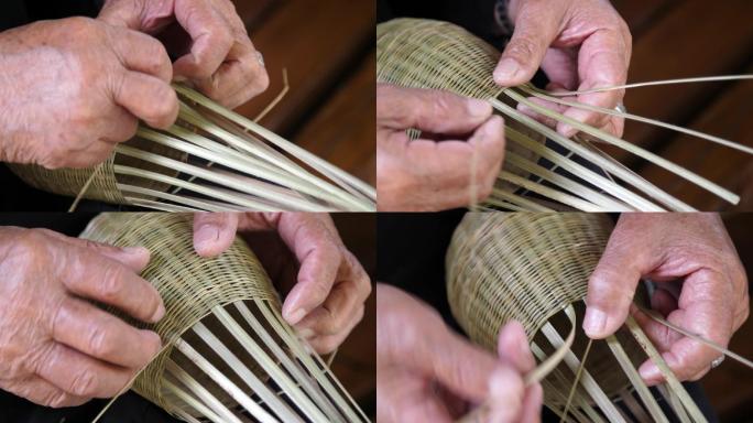 传统老人编织