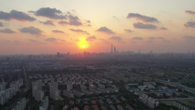 4K原素材-航拍上海张江科学园区公寓