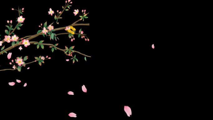 唯美蝴蝶海棠花带通道视频