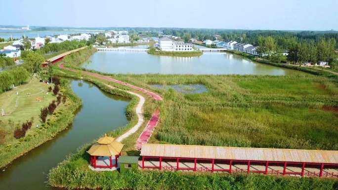 航拍河南民权：任庄风景区