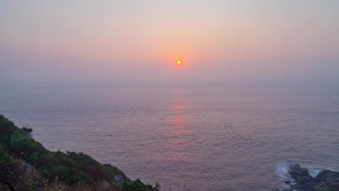 海边日出日落延时摄影_普陀山