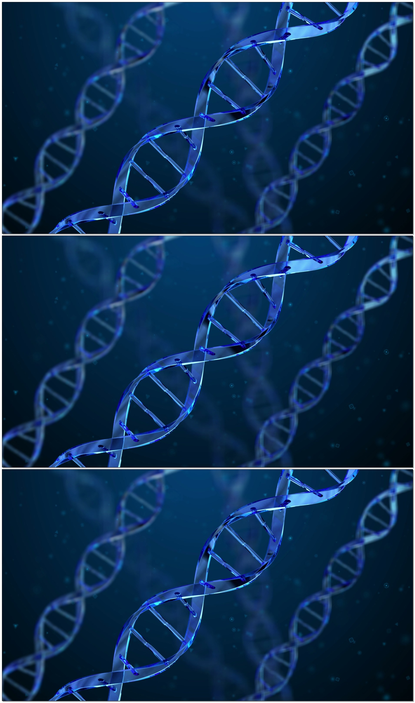蓝色玻璃质感DNA分子视频素材