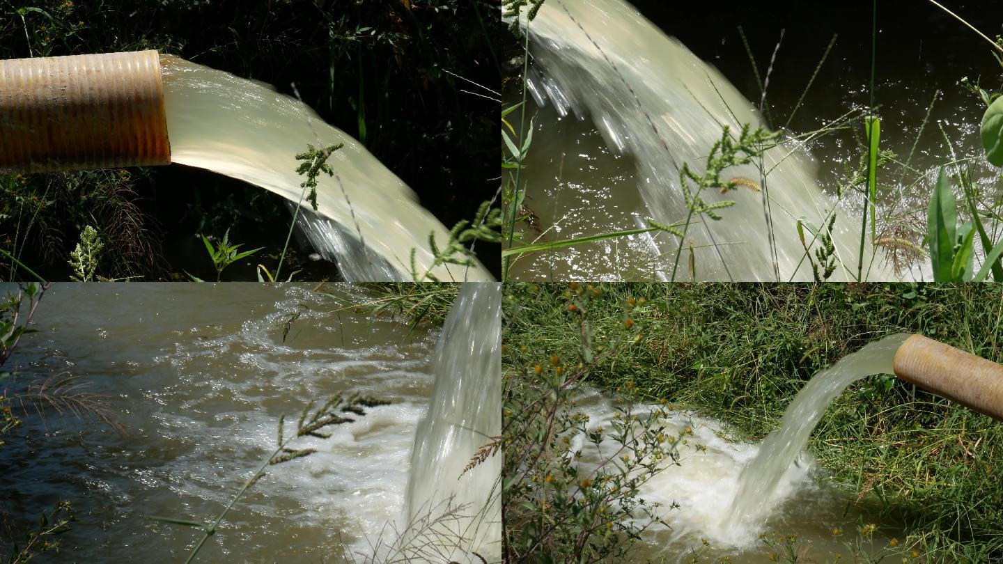 抽水机灌溉_水稻田抗旱沟渠水沟