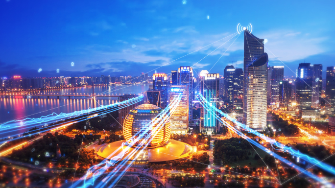 原创2K科技城市光线展示杭州