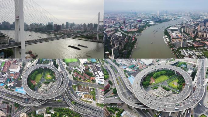 上海南浦的大桥4k