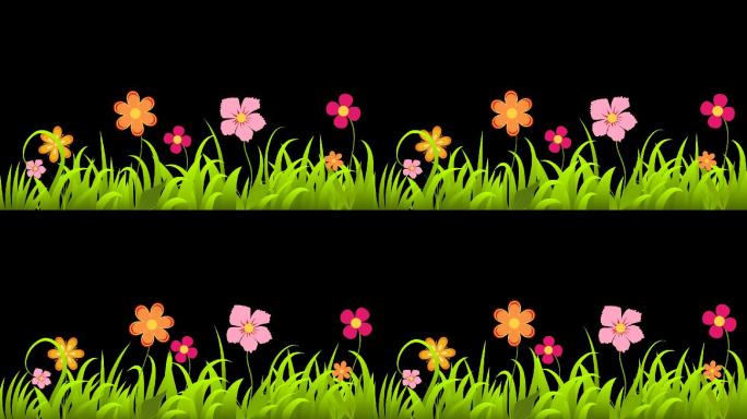 草丛野花前景动画-alpha通道