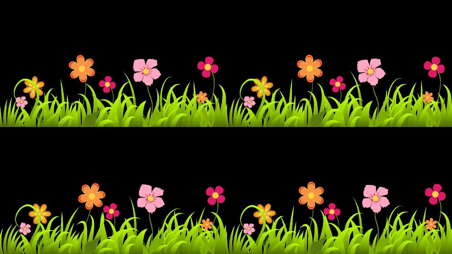 草丛野花前景动画-alpha通道
