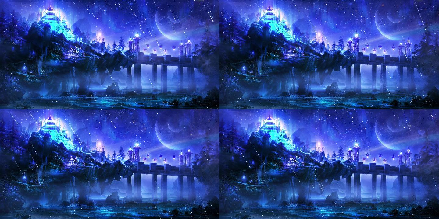 二次元背景浪漫雨夜 3000x1500 高清视频素材下载 编号 舞台背景 Vj师网www Vjshi Com