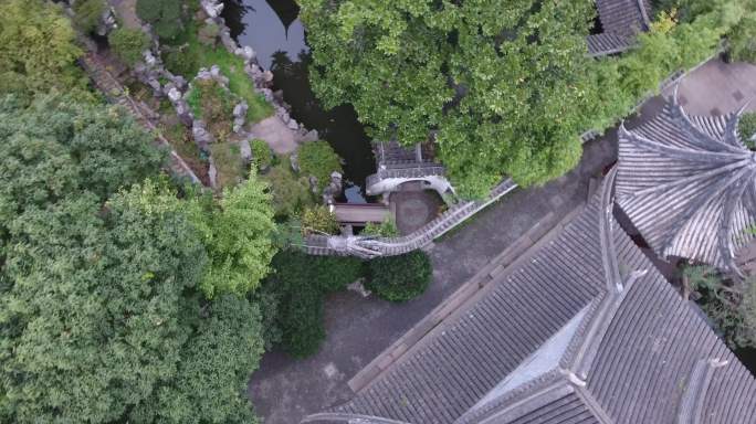 4K原素材-航拍上海豫园龙墙
