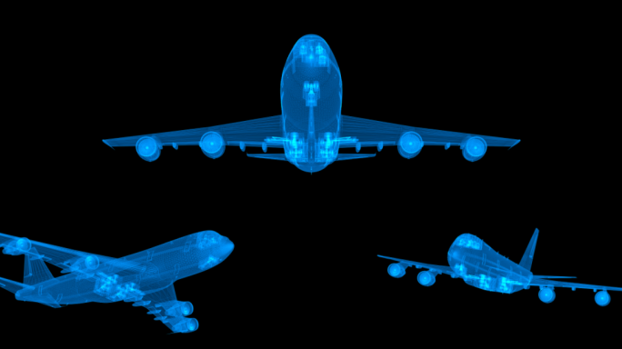 三维科技投影飞机视频素材