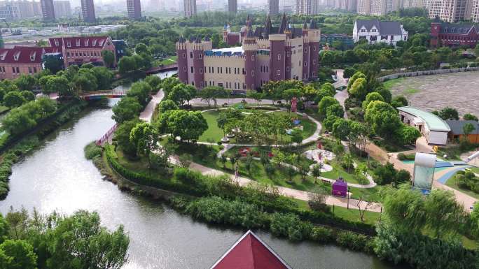 4K原素材-航拍上海安徒生童话公园