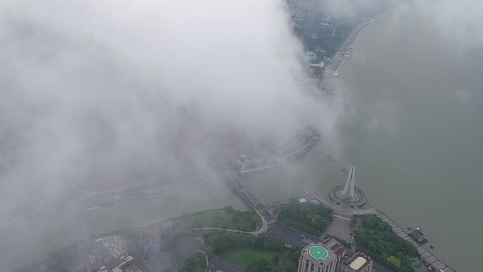 4K原素材-航拍上海人民英雄纪念碑