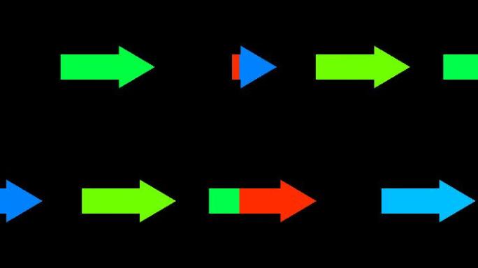 4k多彩箭头移动无缝循环