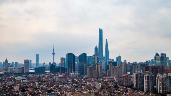 4k城市延时摄影上海标志性建筑