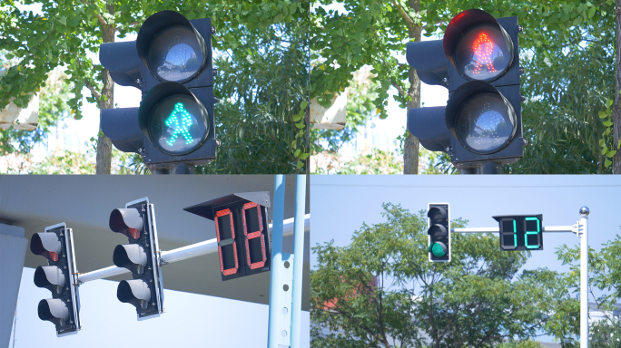 红绿灯交通信号灯闪烁变化