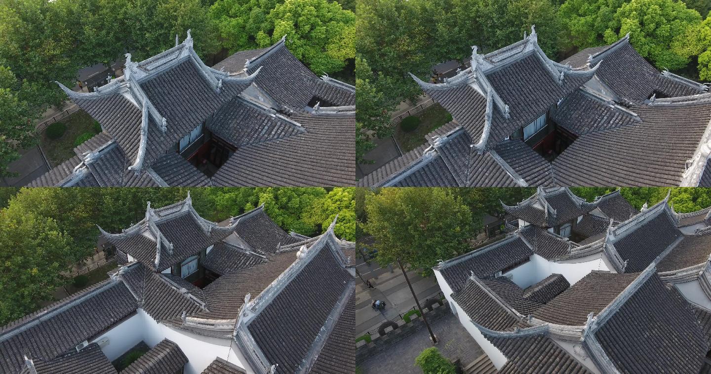 4K原素材-航拍上海古城墙、大境阁