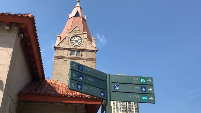 4k青岛火车站街景延时