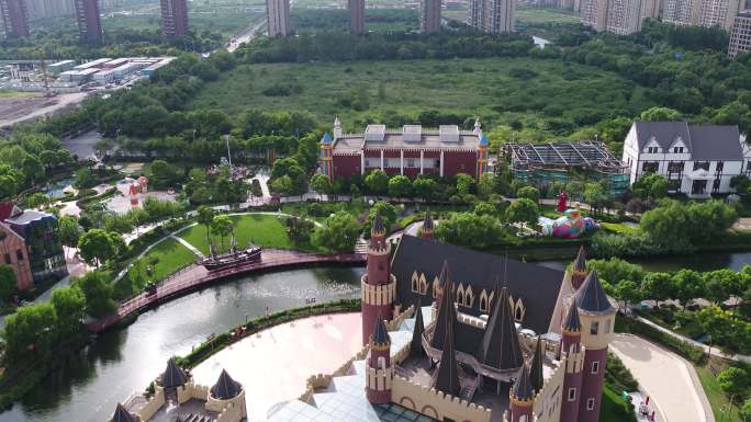 4K原素材-航拍上海安徒生童话公园