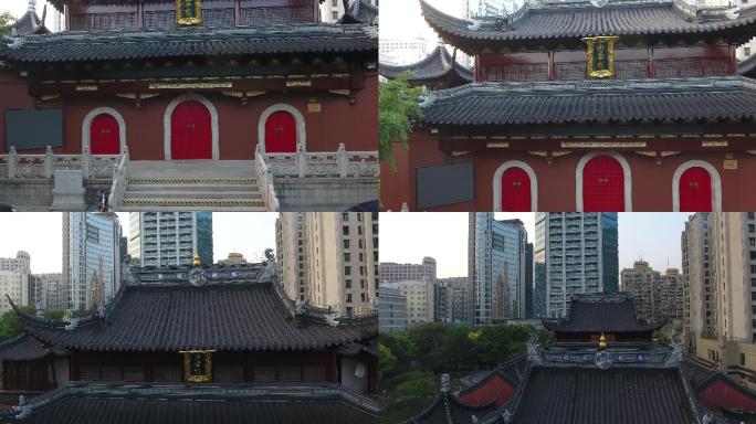 4K原素材-航拍上海白云观古建筑