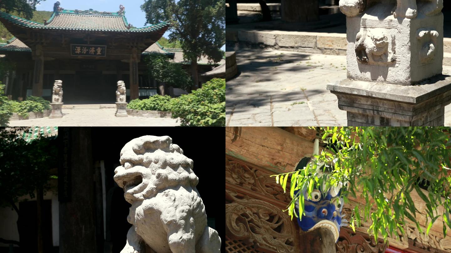 山西太原窦大夫祠古建筑石狮子素材