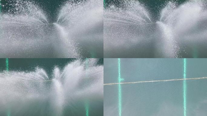 4K原素材-航拍自来水厂喷泉