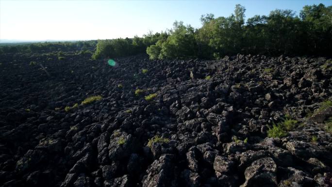 航拍五大连池火山石