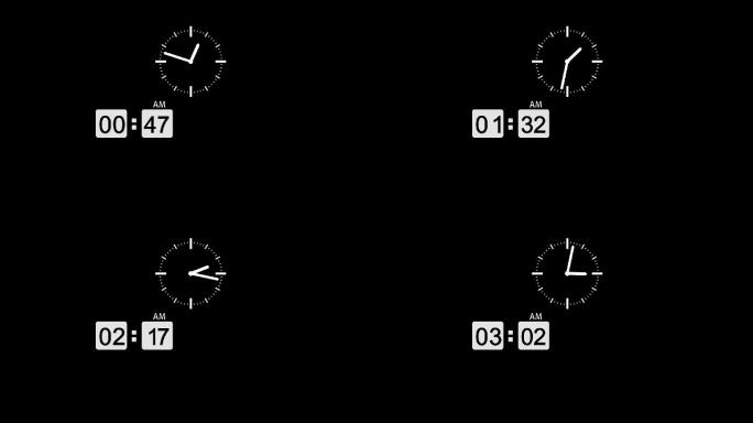 片头时钟时间数字上午时刻走动AE工程文件
