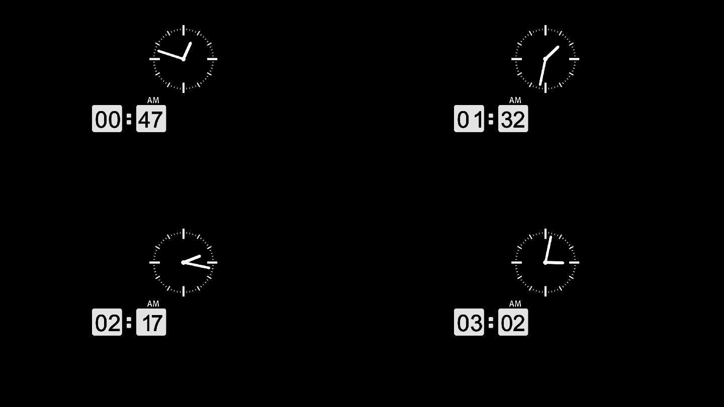 片头时钟时间数字上午时刻走动AE工程文件