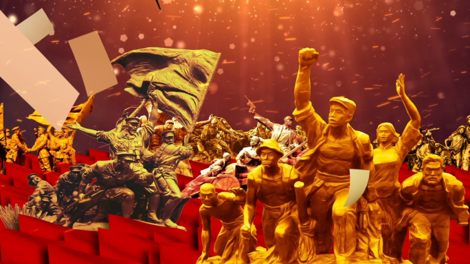 革命雕像led视频背景大屏