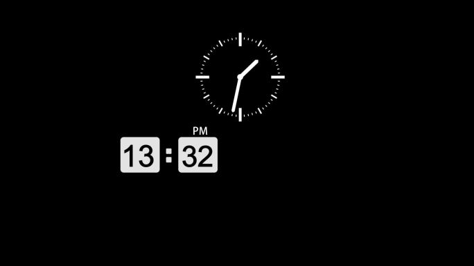 片头时钟时间数字下午时刻走动高清视频