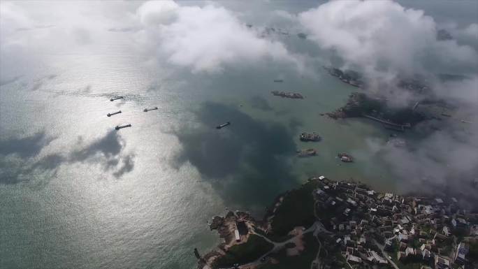 温岭石塘海边高空航拍