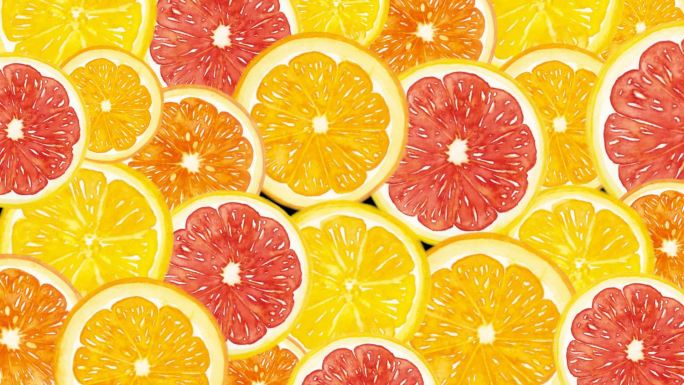 橙柚类水果清新转场【带通道】