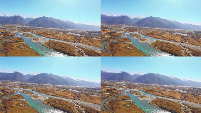 原创西藏林芝人文风光尼洋河4K航拍素材