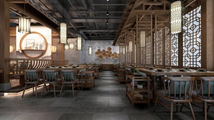 3D动画-餐厅中国风茶馆