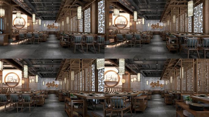 3D动画-餐厅中国风茶馆