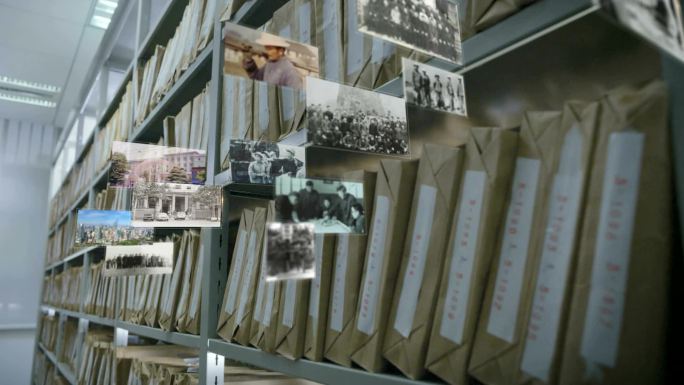 公司档案室历史照片展示空境模版